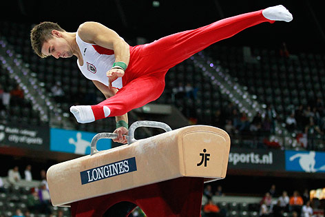 © AP/Matt Dunham Fabian Leimlehner turnt am Pferd