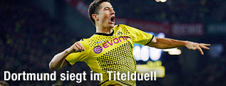 Dortmunds Robert Lewandowski jubelnd