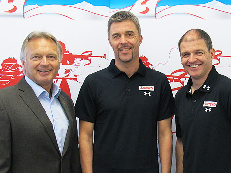 © ÖSV/Foidl ÖSV-Sportdirektor Hans Pum, Neuer Biathlon-Cheftrainer Remo Krug und sportlicher Leiter für Bathlon im ÖSV Markus Gandler