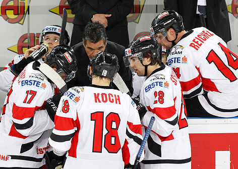 Michael Grabner, Teamchef Emanuel Viveiros, Thomas Koch, Martin Schumnig und Johannes Reichel (AUT)