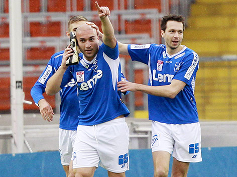 © GEPA/Walter Luger Jubel von Aridany Tenesor Marrero Hernandez und Wolfgang Bubenik (Linz)