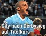 Jubel von Vincent Kompany (Manchester City)