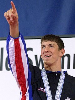 © Reuters/Jason Reed US-Schwimmer Michael Phelps 2001 in Japan