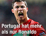 Cristiano Ronaldo jubelt im portugiesischen Nationaldress
