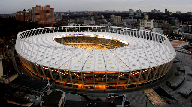 © GEPA/Andreas Prantner Nachtansicht des Olympiastadion in Kiew