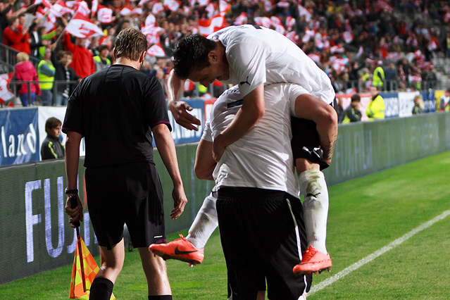 © ORF.at/Christian Öser Jubel von Marko Arnautovic und Zlatko Junuzovic