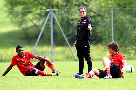 David Alaba, ÖFB-Teamchef Marcel Koller und Julian Baumgartlinger