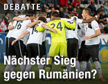&Ouml;FB-Teamspieler motivieren sich gegenseitig vor dem Anpfiff