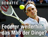 Roger Federer beim Tennis spielen