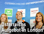 Beate Schrott (Leichtathletik), Thomas Farnik (Schiessen) sowie Viktoria Schwarz (Kanu Flachwasser)