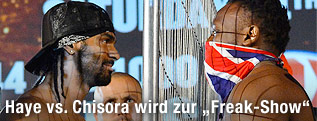 Die Boxer David Haye und Derek Chisora