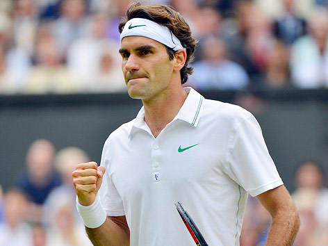 Roger Federer jubelt