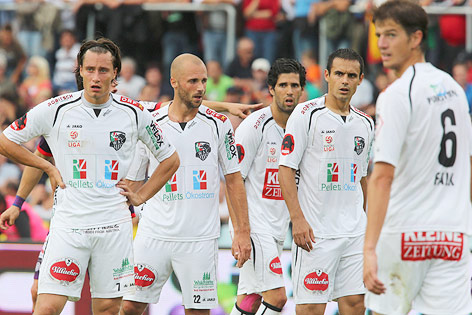 Enttäuschte Spieler des WAC