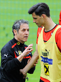 © APA/Robert Jäger Marcel Koller und Paul Scharner beim Training