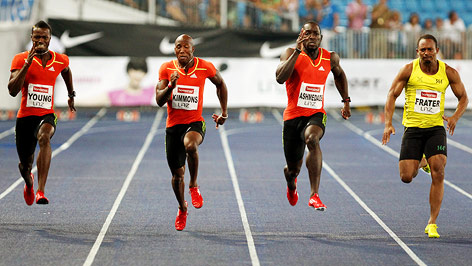 © GEPA/Matthias Hauer Jason Young (JAM), Trell Kimmons (USA), Nickel Ashmeade (JAM) und Michael Frater (JAM)