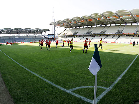 Spielszene vom Geisterspiel Rapid - Admira