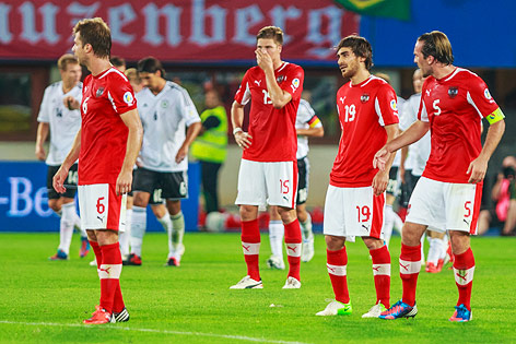 Frustrierte Österreicher nach dem 1:0