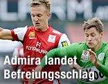 Andreas Schrott (FC Admira Wacker M&ouml;dling) und Thorsten R&ouml;cher (SV Mattersburg)
