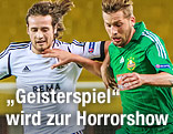 Zweikampf bei Rapid - Rosenborg mit Guido Burgstaller