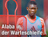David Alaba w&auml;hrend eines Trainings von Bayern M&uuml;nchen