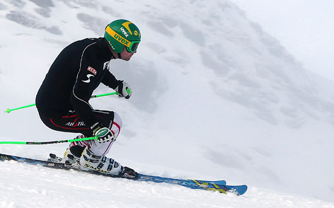 Klaus Kröll während des Trainings am Rettenbachferner