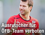 Die ÖFB-Teamspieler Christian Fuchs, György Garics und Andreas Ivanschitz während des Trainings