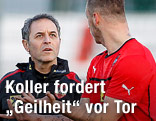 Teamchef Marcel Koller und Marko Arnautovic