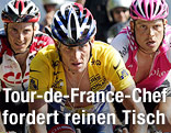 Lance Armstrong, Jan Ullrich und Ivan Basso bei der Tour de France 2004