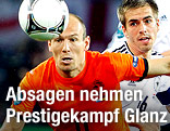 Niederlandes Arjen Robben und Deutschlands Philipp Lahm