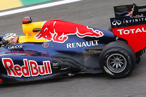 Schaden am Auto von Sebastian Vettel