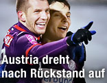 Jubel von Alexander Gorgon und Philipp Hosiner (beide Austria)