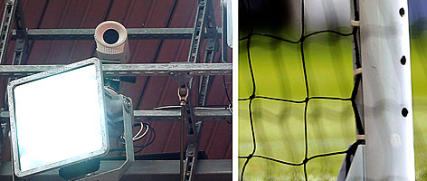 Bildkombo aus Kamera und Torstangenequipment für die Hawk-Eye-Torlinientechnologie