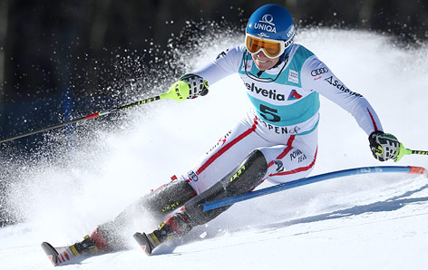 © GEPA/Christian Walgram Marlies Schild während dem Slalomrennen in Aspen