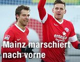 Jubel von Andreas Ivanschitz und Adam Szalai (beide Mainz)