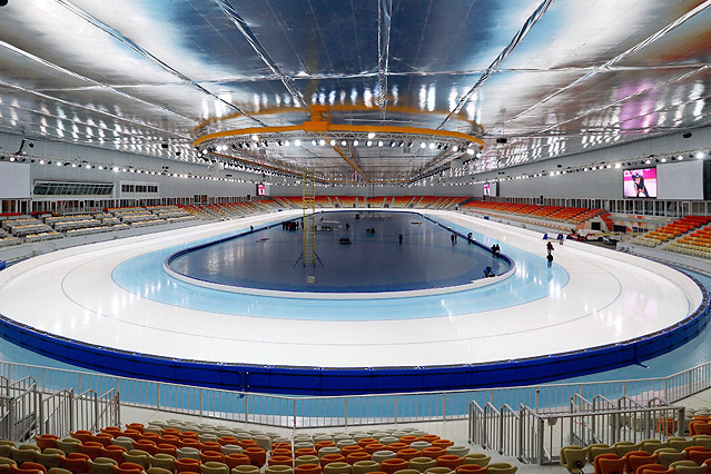 © APA/EPA/Yuri Kochetkov Olympische Eisschnelllaufbahn in Sotschi