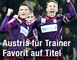 Jubel von Austrias Alexander Gorgon, Markus Suttner und Manuel Ortlechner