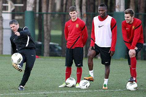 © GEPA/Christian Ort Admira-Trainer Dietmar Kühbauer, Stephan Auer, Issiaka Ouedraogo und Thorsten Schick