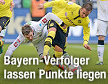 Thorben Marx (Mönchengladbach) gegen Mario Götze (Dortmund)