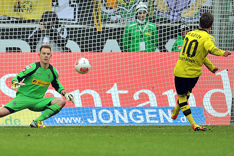 © APA/Daniel Naupold Elfmeter von Mario Götze (Dortmund)