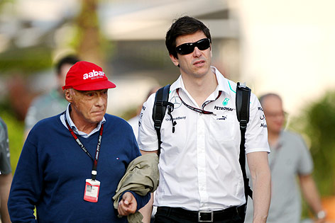 © GEPA/XPB Images/Moy Aufsichtsratsvorsitzender Niki Lauda und Motorsportdirektor Toto Wolff (Mercedes GP)