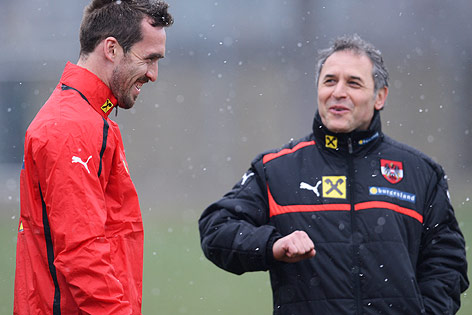© APA/Robert Jaeger Teamchef Marcel Koller und Christian Fuchs
