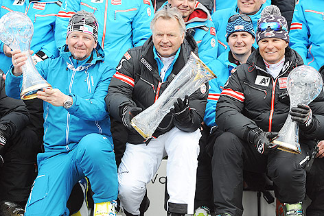 Herren-Cheftrainer Matthias Berthold, ÖSV-Sportdirektor Hans Pum und ÖSV-Damen-Cheftrainer Herbert Mandl