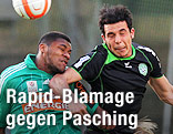 Guimaraes Ferreira Gerson (Rapid) und Ignacio Diaz-Casanova (Pasching)