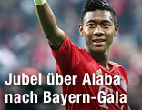 ÖFB-Legionär David Alaba (FC Bayern) jubelt mit erhobenem Daumen