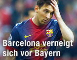 Lionel Messi (Barca) greift sich enttäuscht auf die Stirn