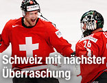 Jubel der Schweizer Eishockey-Nationalmannschaft
