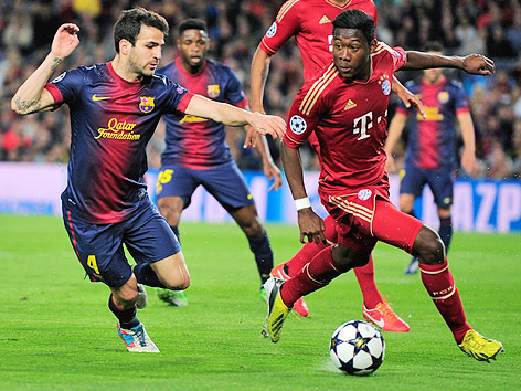 © AP/Manu Fernandez Cesc Fabregas (Barcelona) gegen David Alaba (Bayern)