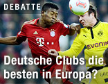 Kopfballduell von David Alaba (Bayern) und Mario G&ouml;tze (BVB)