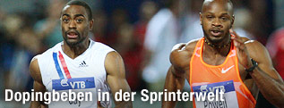 Tyson Gay (USA) und Asafa Powell (Jamaica)