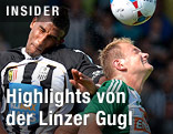 Shawn Maurice Barry (LASK) und Mario Sonnleitner (Rapid)